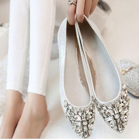 Lily Vanity Shoes - LILY VANITY CRYSTAL EMBELLISHED FLATS (HP)